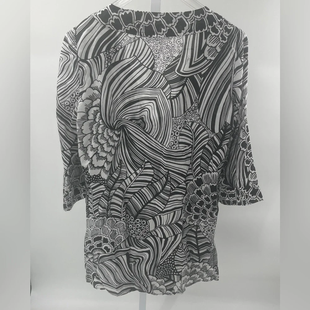 Trina Turk Cotton and Silk Sheer Tunic - Size Medium - Picture 2 of 12